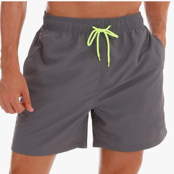 SILKWORLD Men's Swim Trunks Quick Dry Beach Shorts with Pockets - Picture 2 of 4